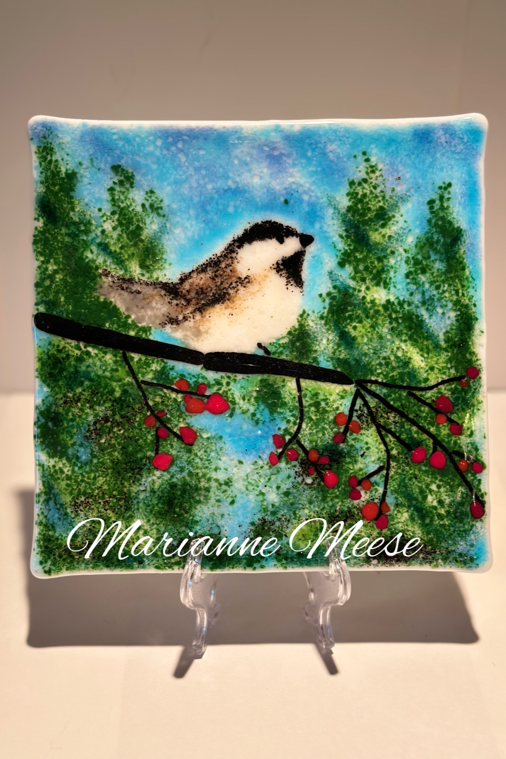 Chickadee & Winter Berries