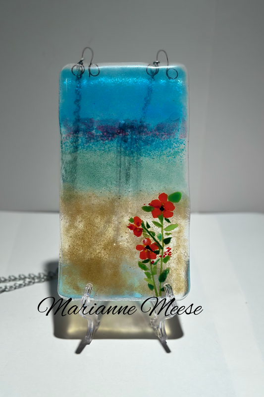 Beach Scene with Hibiscus