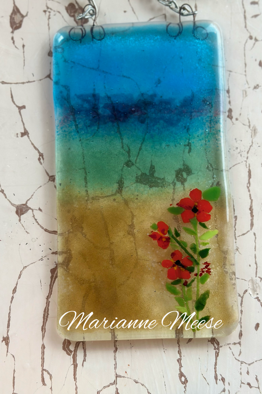 Beach Scene with Hibiscus