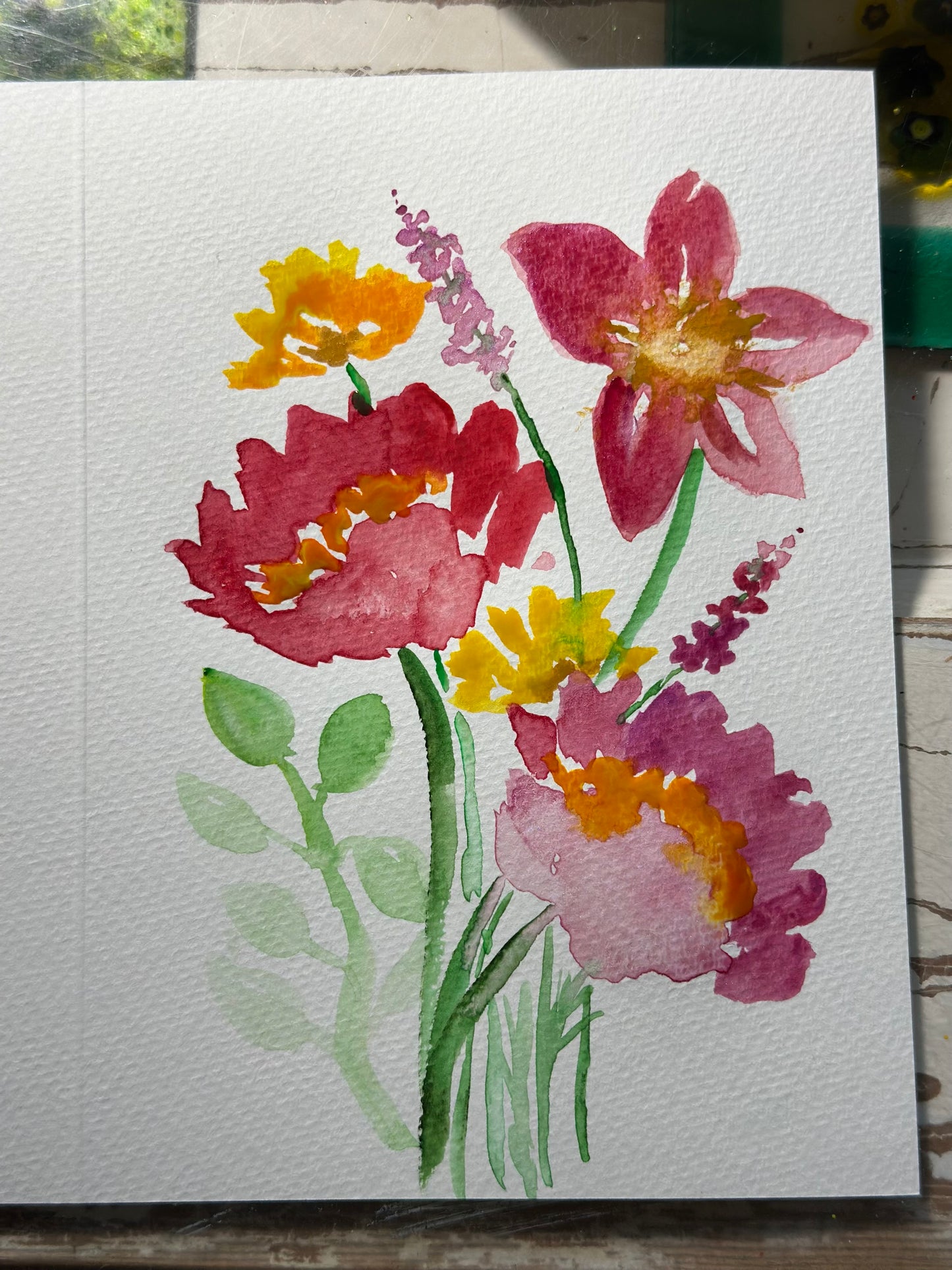 Watercolor Flower Cards (C)