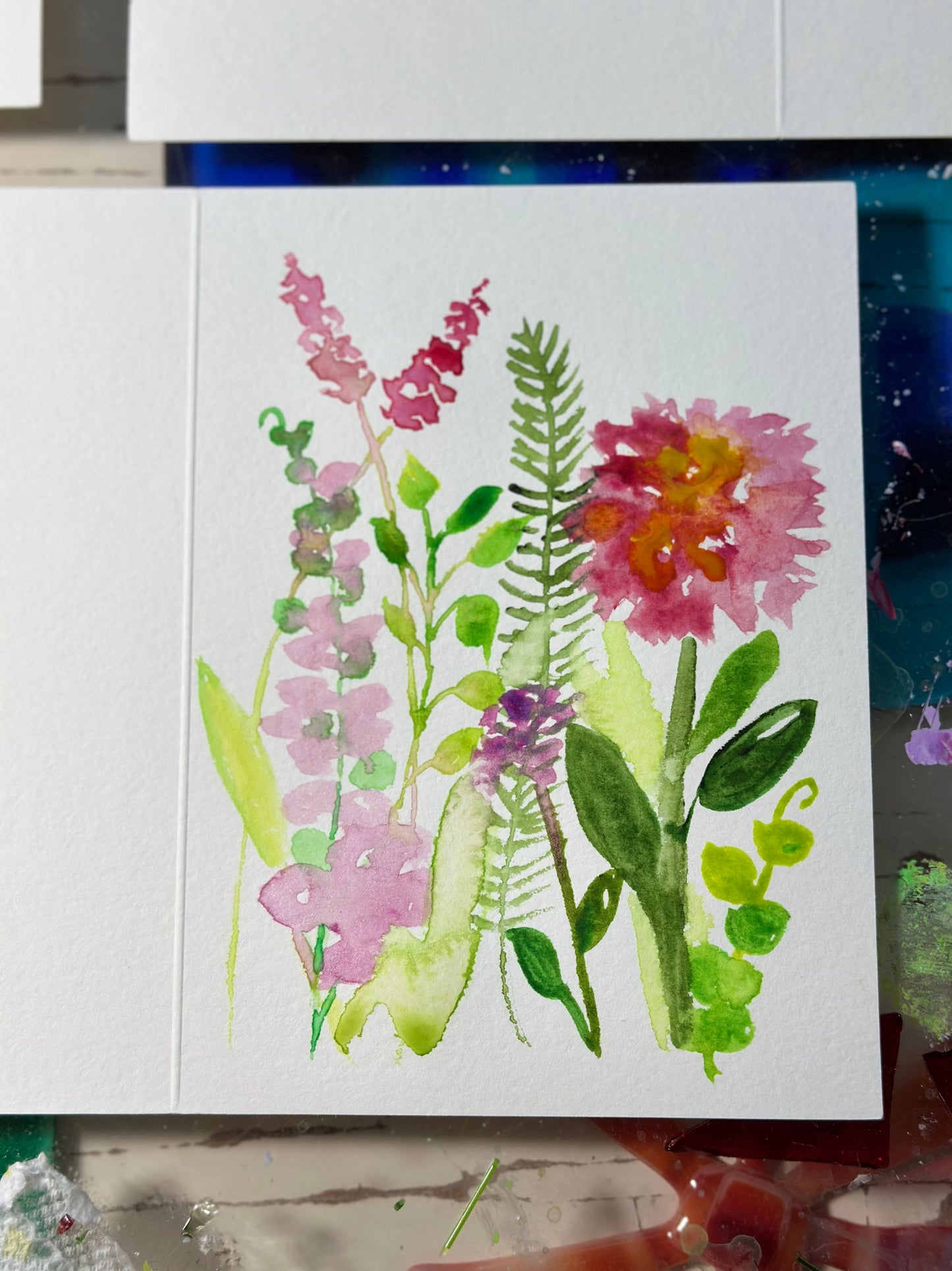 Watercolor Flower Cards (C)
