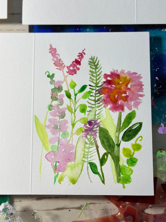 Watercolor Flower Cards (C)